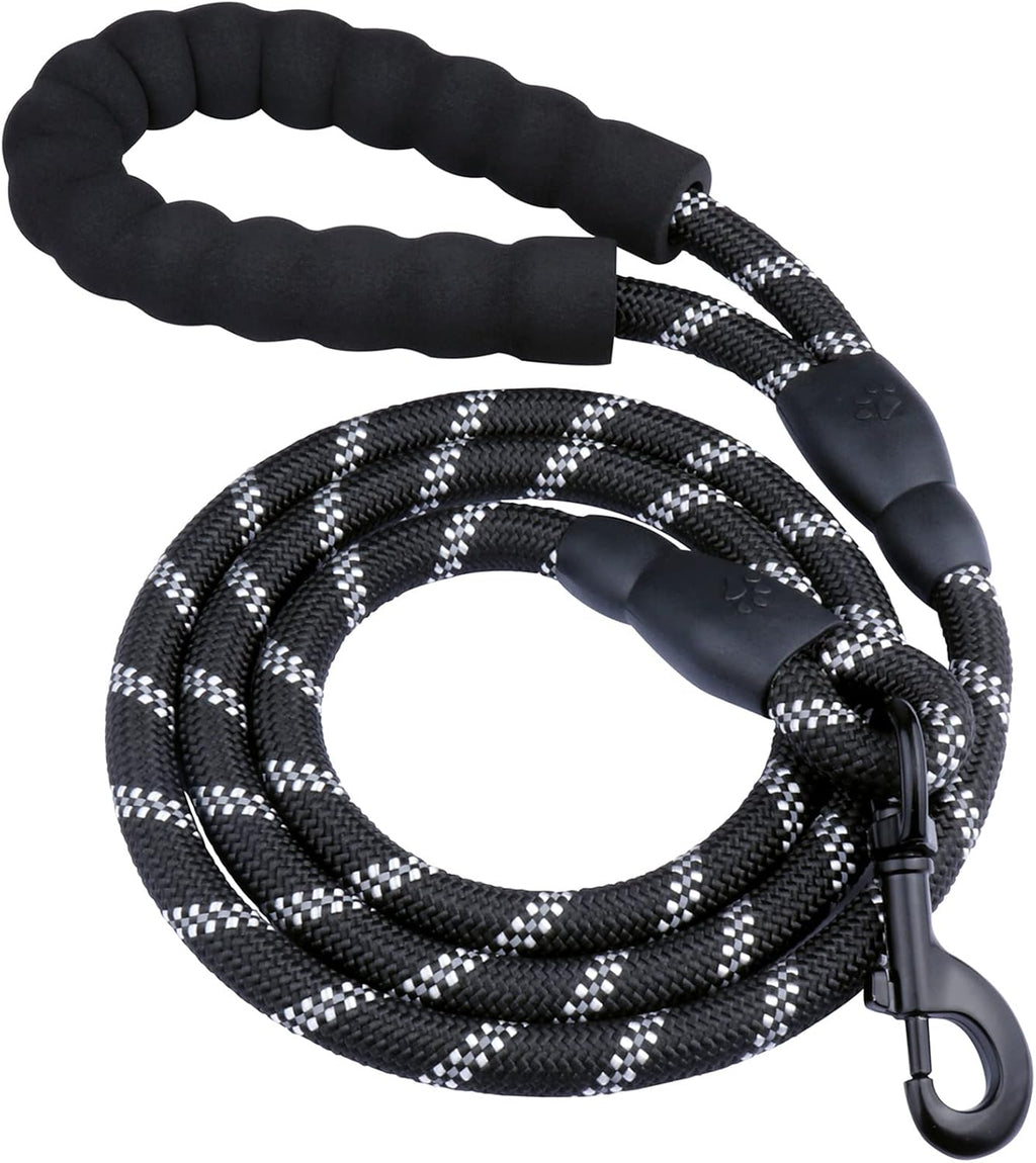 Rope Dog Lead, Befekt Gears 5FT Durable Rope Twist Lead with Soft Padded Handle and High Reflective Threads for Small, Medium and Large Dogs