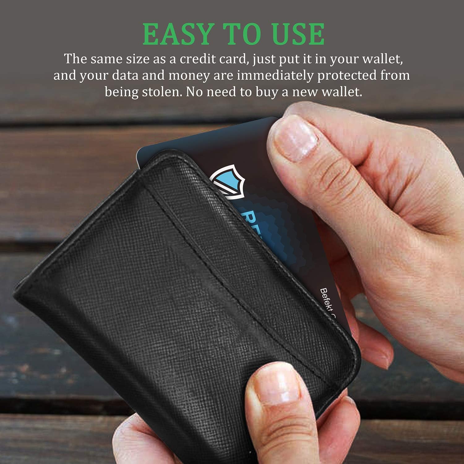 Befekt Gears RFID/NFC Blocking Card 2 Pack, Credit Card Protector, Contactless Protection for Identity Document, Passport, Entire Wallet etc -No Batteries Required