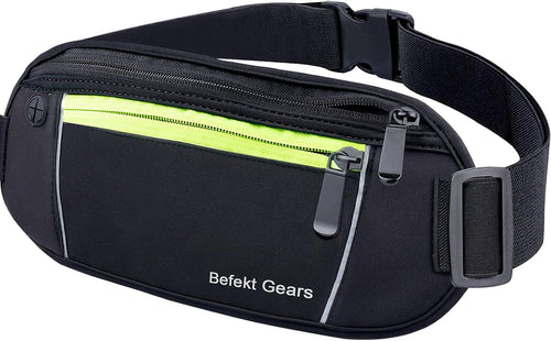 Befekt Gears Running Belt, Waterproof Waist Pack with Large Capacity, Sweat-proof Adjustable Elastic Strap and Headphone Hole Ideal for All Mobile Phones up to 6.5 inch