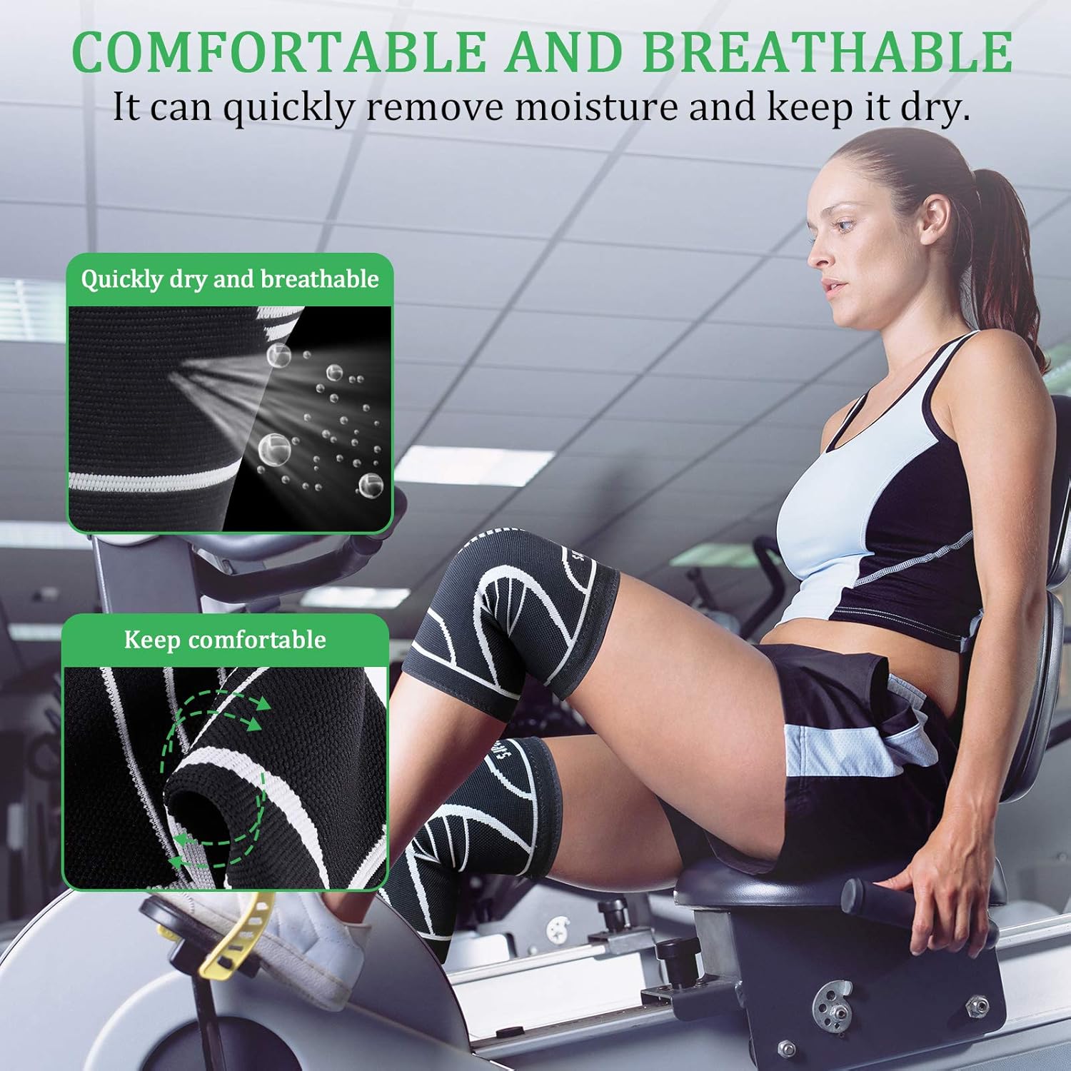 Befekt Gears Knee Brace and Ligament [2 Pack], Knee Support Sports Crossfit Compression Breathable and Non-Slip Support Pain Relief for Running/Volleyball for Men/Women