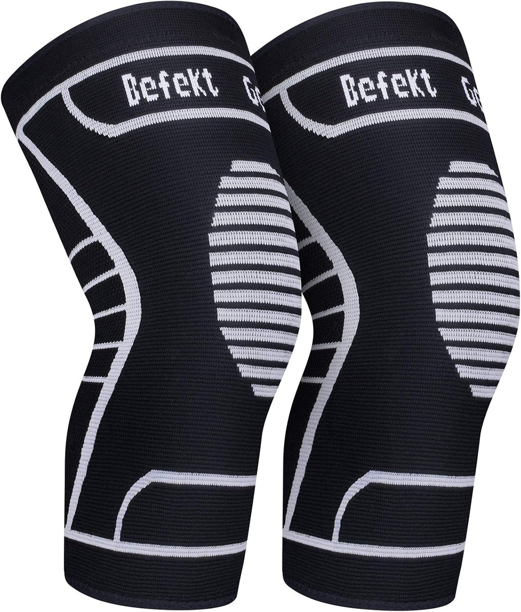 Befekt Gears Knee Brace and Ligament [2 Pack], Knee Support Sports Crossfit Compression Breathable and Non-Slip Support Pain Relief for Running/Volleyball for Men/Women