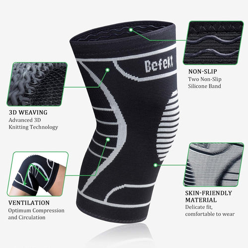 Befekt Gears Knee Brace and Ligament [2 Pack], Knee Support Sports Crossfit Compression Breathable and Non-Slip Support Pain Relief for Running/Volleyball for Men/Women